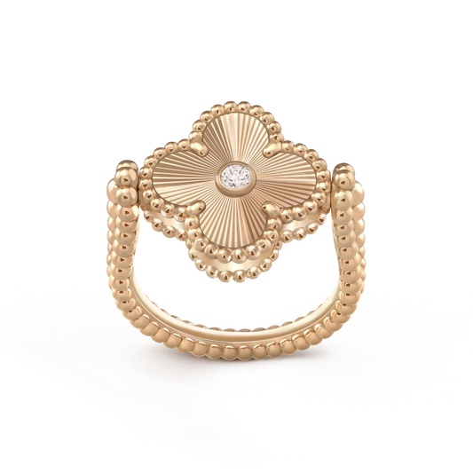 [Lucky Star]CLOVER RIVERSIBLE ROSE GOLD RING