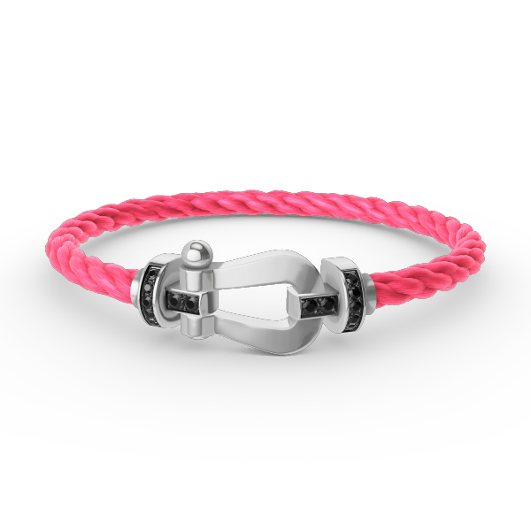 [Lucky Star]FORCE LARGE HORSESHOE BLACK DIAMOND BRACELET SILVER