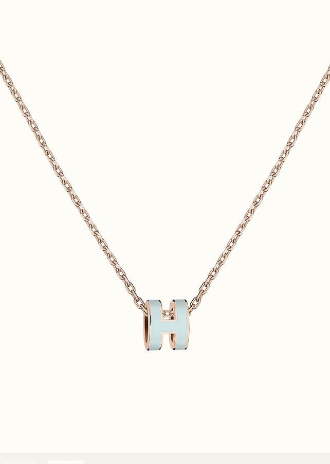 [Lucky Star]POP H LIGHT BLUE NECKLACE