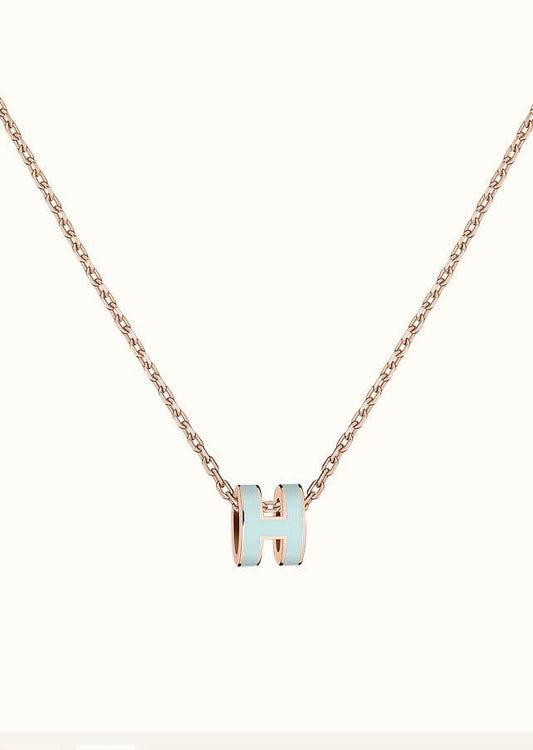 [Lucky Star]POP H LIGHT BLUE NECKLACE