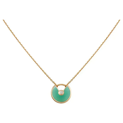 [Lucky Star]AMULETTE GOLD MALACHITE NECKLACE