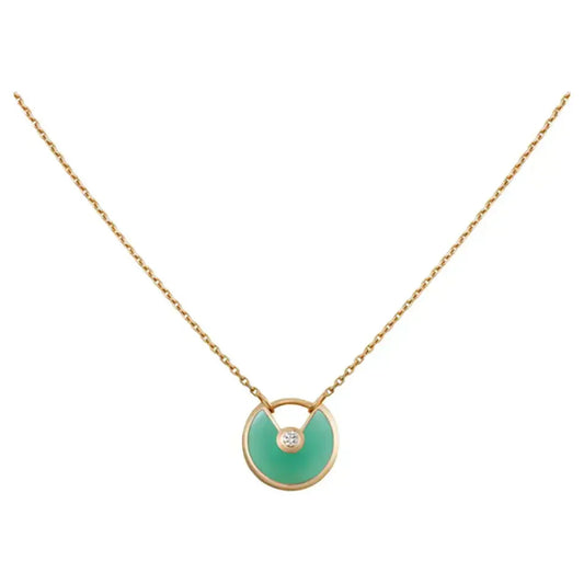 [Lucky Star]AMULETTE GOLD MALACHITE NECKLACE
