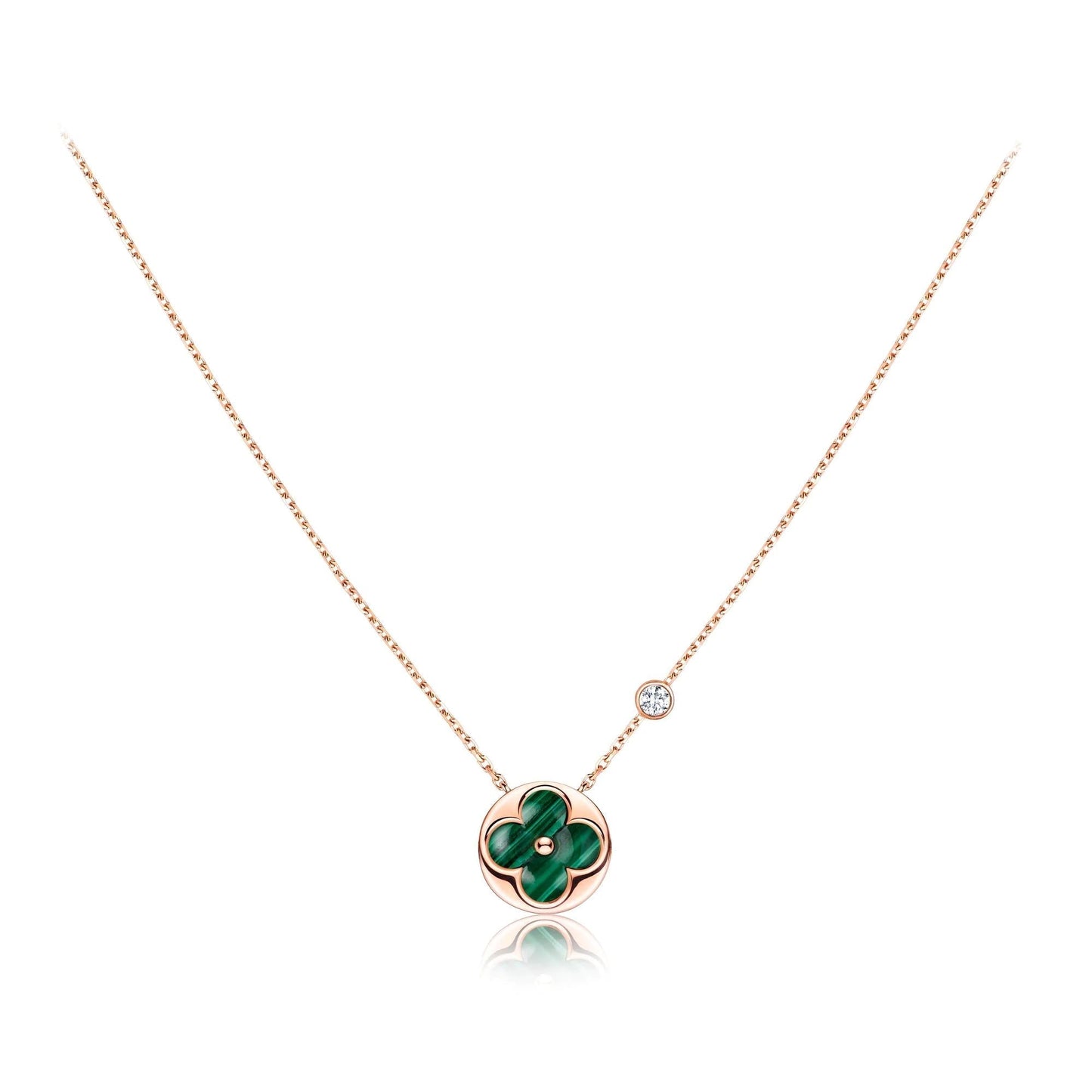 [Lucky Star]SUN PEDANT PINK GOLD 1 DIAMOND NECKLACE