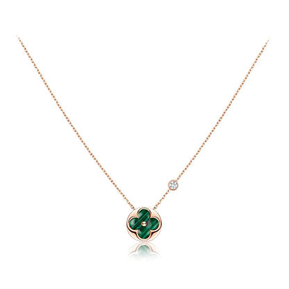 [Lucky Star]SUN PEDANT PINK GOLD 1 DIAMOND NECKLACE