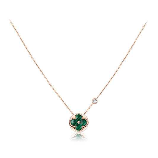 [Lucky Star]SUN PEDANT PINK GOLD 1 DIAMOND NECKLACE