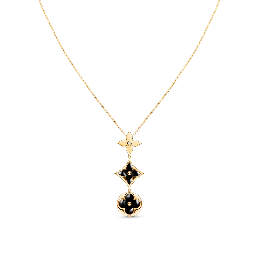 [Lucky Star]STAR AND SUN ONYX PINK GOLD NECKLACE