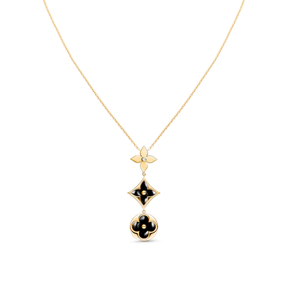 [Lucky Star]STAR AND SUN ONYX PINK GOLD NECKLACE