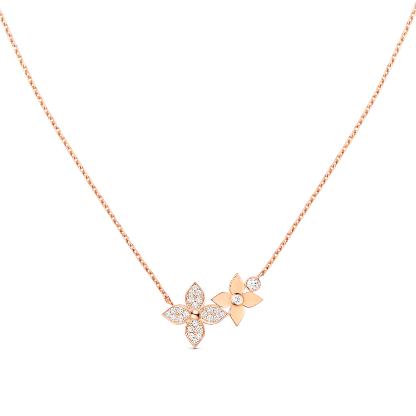 [Lucky Star]STAR BLOSSOM NECKLACE PINK GOLD DIAMONDS