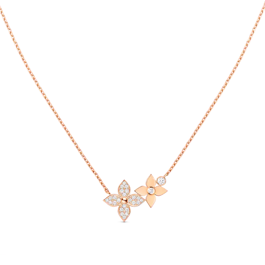 [Lucky Star]STAR BLOSSOM NECKLACE PINK GOLD DIAMONDS