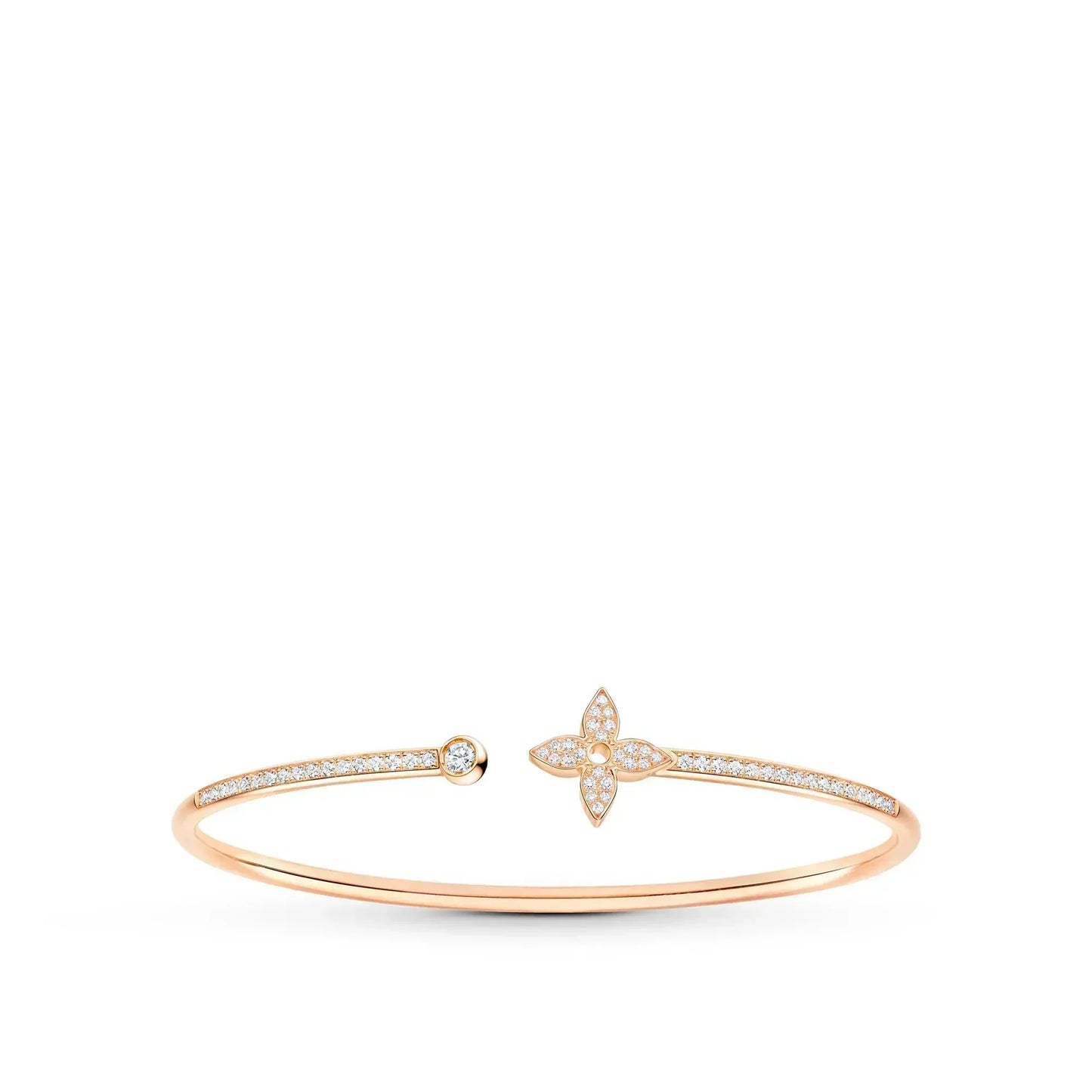 [Lucky Star]IDYLLE PINK GOLD OPEN BRACELET DIAMOND PAVED
