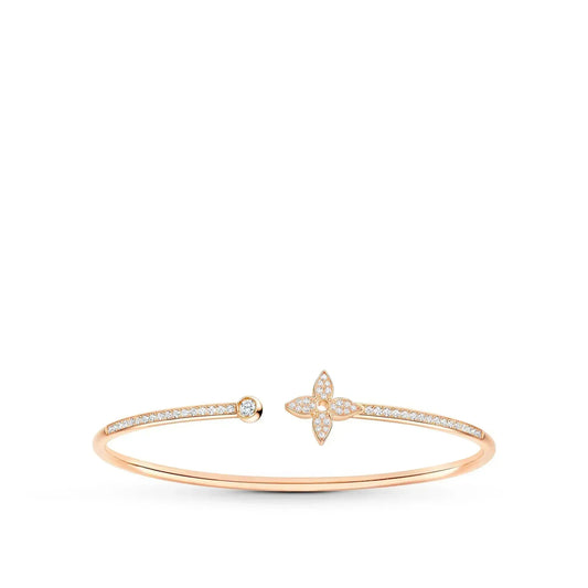 [Lucky Star]IDYLLE PINK GOLD OPEN BRACELET DIAMOND PAVED