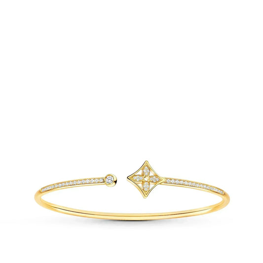 [Lucky Star]IDYLLE GOLD OPEN BRACELET DIAMOND PAVED