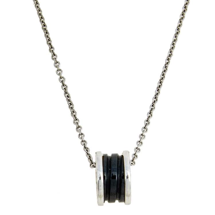 [Lucky Star]ZERO 1 BLACK CERAMIC SILVER NECKLACE