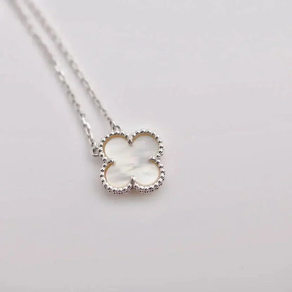 [Lucky Star]CLOVER  15MM WHITE MOTHER-OF-PEARL SILVER