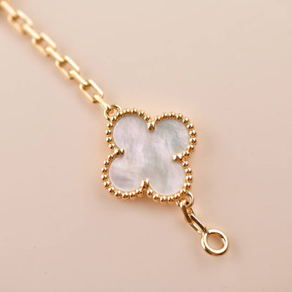 [Lucky Star]CLOVER  5 MOTIF WHITE MOP BRACELET
