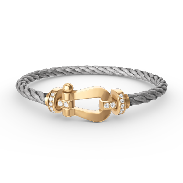 [Lucky Star]FORCE LARGE HORSESHOE HALF DIAMOND BRACELET GOLD