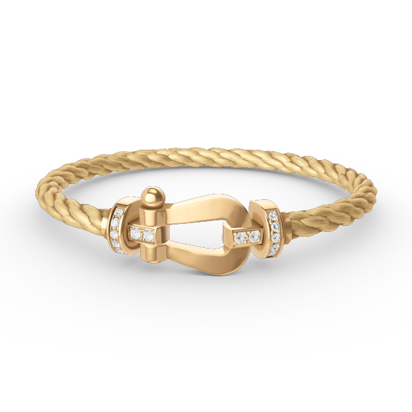 [Lucky Star]FORCE LARGE HORSESHOE HALF DIAMOND BRACELET GOLD