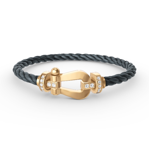 [Lucky Star]FORCE LARGE HORSESHOE HALF DIAMOND BRACELET GOLD