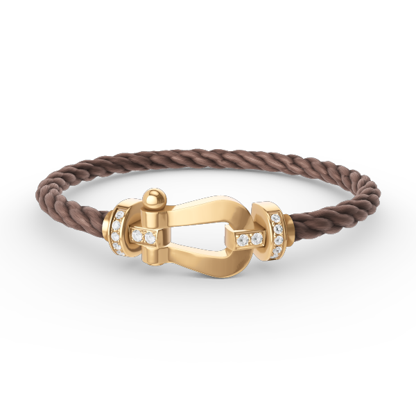 [Lucky Star]FORCE LARGE HORSESHOE HALF DIAMOND BRACELET GOLD