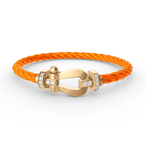 [Lucky Star]FORCE LARGE HORSESHOE HALF DIAMOND BRACELET GOLD