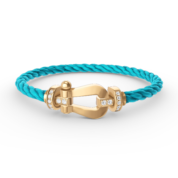 [Lucky Star]FORCE LARGE HORSESHOE HALF DIAMOND BRACELET GOLD