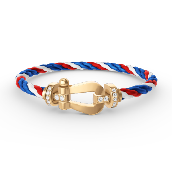 [Lucky Star]FORCE LARGE HORSESHOE HALF DIAMOND BRACELET GOLD