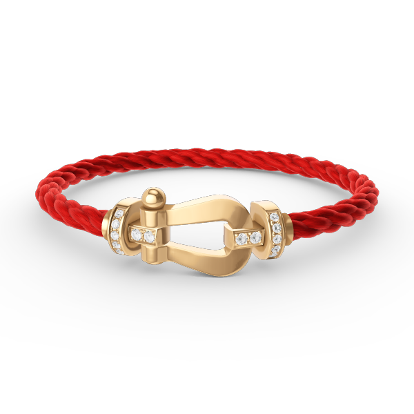 [Lucky Star]FORCE LARGE HORSESHOE HALF DIAMOND BRACELET GOLD