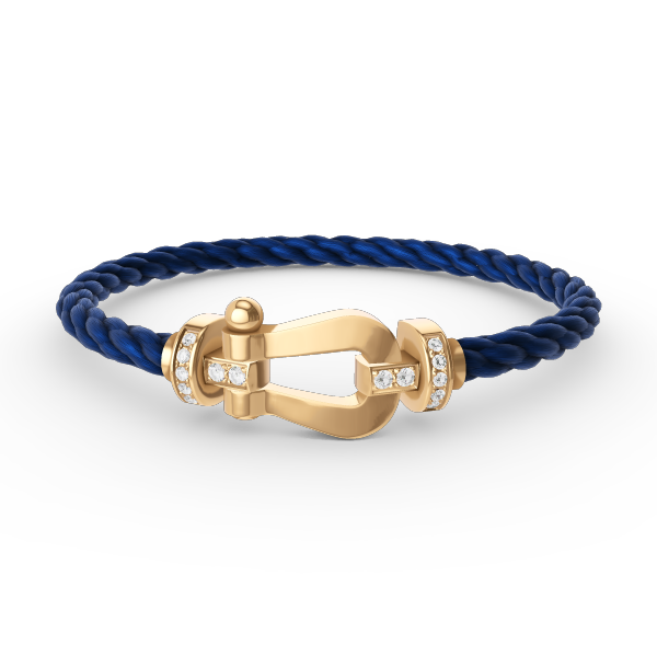 [Lucky Star]FORCE LARGE HORSESHOE HALF DIAMOND BRACELET GOLD