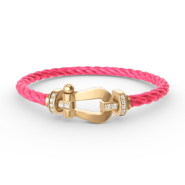 [Lucky Star]FORCE LARGE HORSESHOE HALF DIAMOND BRACELET GOLD