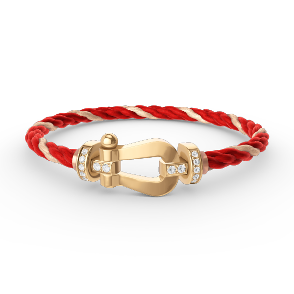 [Lucky Star]FORCE LARGE HORSESHOE HALF DIAMOND BRACELET GOLD
