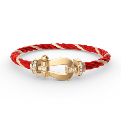 [Lucky Star]FORCE LARGE HORSESHOE HALF DIAMOND BRACELET GOLD