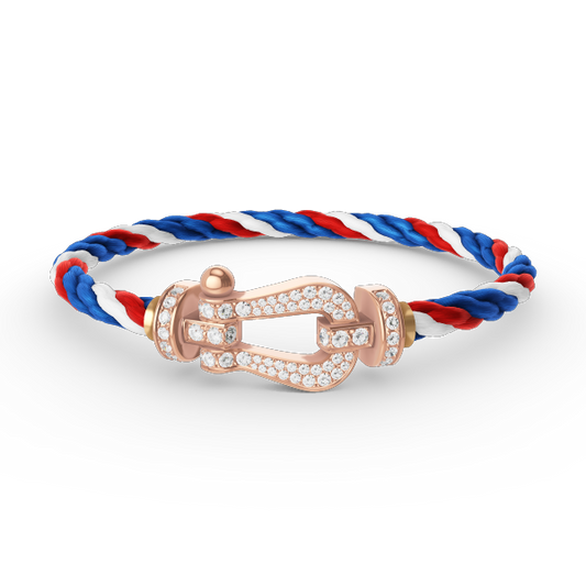 [Lucky Star]FORCE LARGE HORSESHOE FULL DIAMOND BRACELET ROSE GOLD