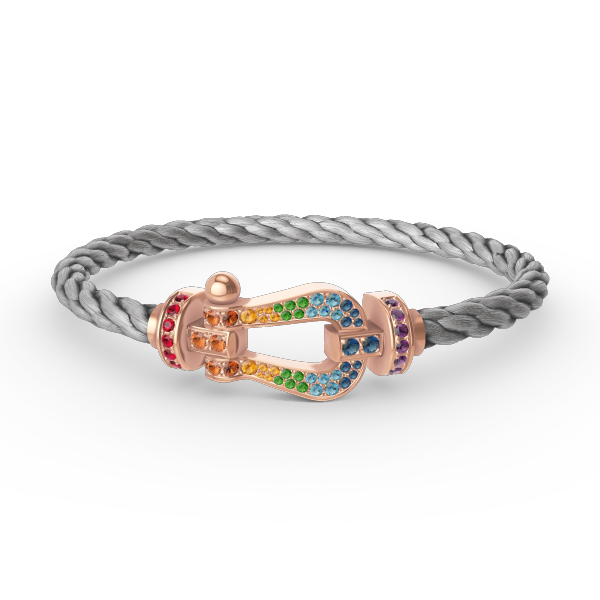 [Lucky Star]FORCE LARGE HORSESHOE  COLORED DIAMOND BRACELET ROSE GOLD