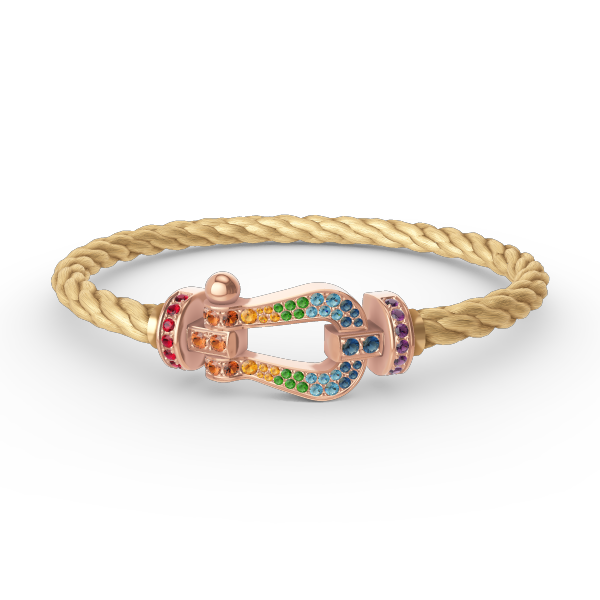 [Lucky Star]FORCE LARGE HORSESHOE  COLORED DIAMOND BRACELET ROSE GOLD