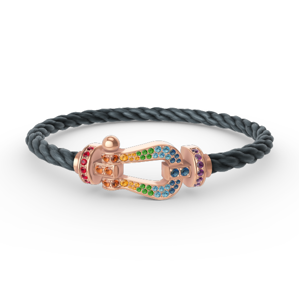 [Lucky Star]FORCE LARGE HORSESHOE  COLORED DIAMOND BRACELET ROSE GOLD