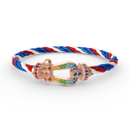 [Lucky Star]FORCE LARGE HORSESHOE  COLORED DIAMOND BRACELET ROSE GOLD