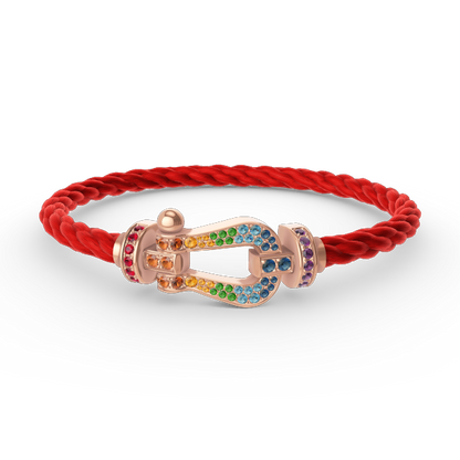 [Lucky Star]FORCE LARGE HORSESHOE  COLORED DIAMOND BRACELET ROSE GOLD