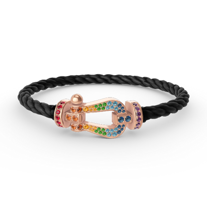 [Lucky Star]FORCE LARGE HORSESHOE  COLORED DIAMOND BRACELET ROSE GOLD
