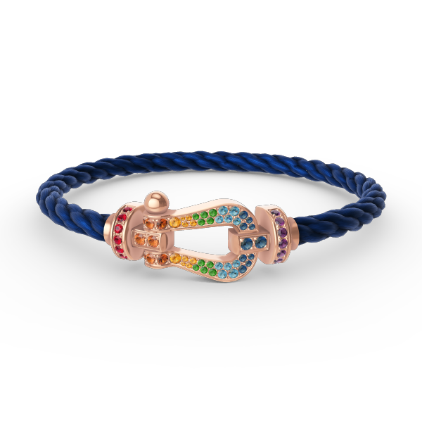 [Lucky Star]FORCE LARGE HORSESHOE  COLORED DIAMOND BRACELET ROSE GOLD