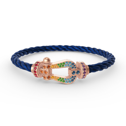 [Lucky Star]FORCE LARGE HORSESHOE  COLORED DIAMOND BRACELET ROSE GOLD