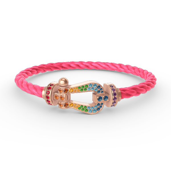 [Lucky Star]FORCE LARGE HORSESHOE  COLORED DIAMOND BRACELET ROSE GOLD