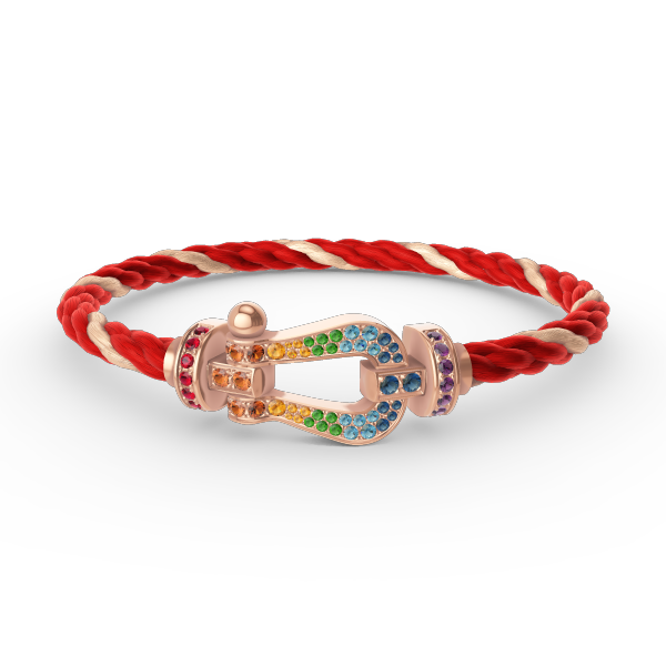 [Lucky Star]FORCE LARGE HORSESHOE  COLORED DIAMOND BRACELET ROSE GOLD