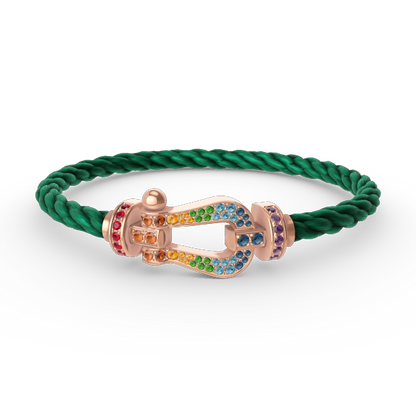 [Lucky Star]FORCE LARGE HORSESHOE  COLORED DIAMOND BRACELET ROSE GOLD