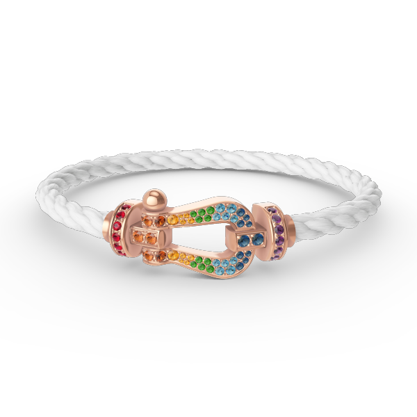 [Lucky Star]FORCE LARGE HORSESHOE  COLORED DIAMOND BRACELET ROSE GOLD