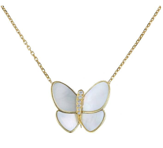 [Lucky Star]BUTTERFLY GOLD MOP DIAMOND NECKLACE