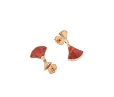 [Lucky Star]DREAM Carnelian PINK GOLD EARRINGS