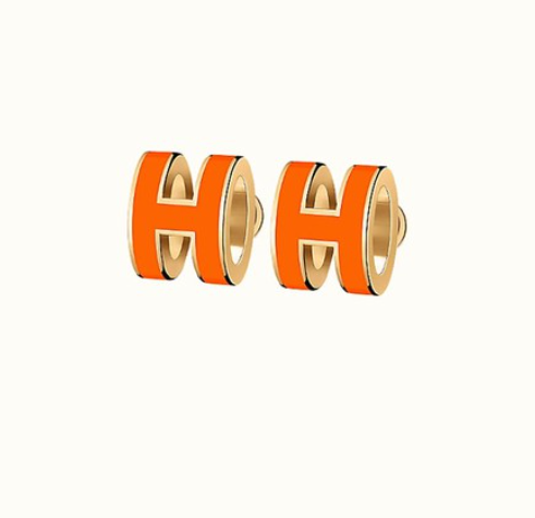 [Lucky Star]MINI POP H EARRINGS ORANGE