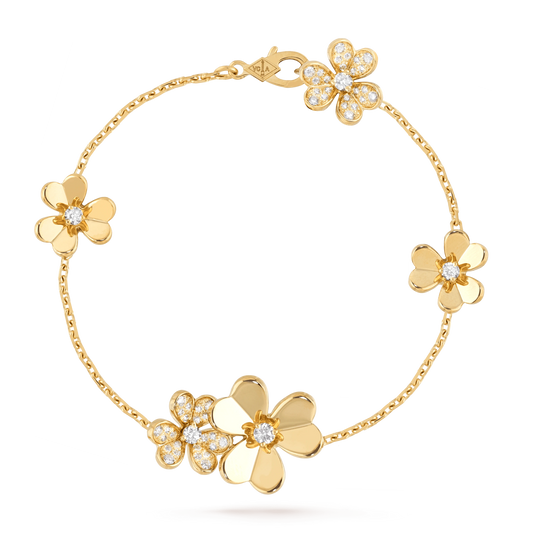 [Lucky Star]FRIVOLE GOLD 5 FLOWERS BRACELET
