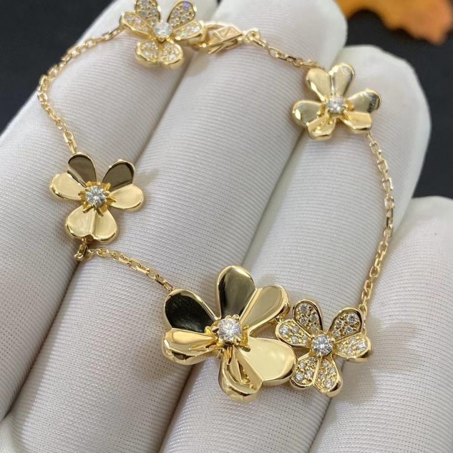 [Lucky Star]FRIVOLE GOLD 5 FLOWERS BRACELET