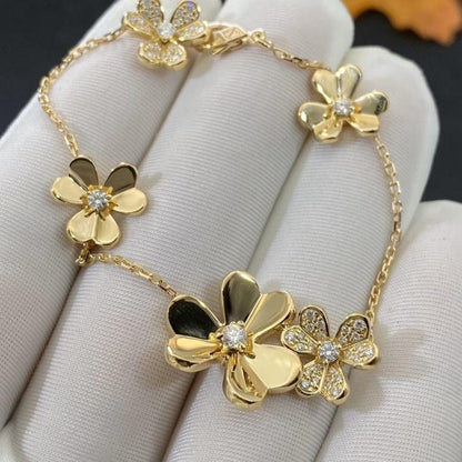 [Lucky Star]FRIVOLE GOLD 5 FLOWERS BRACELET